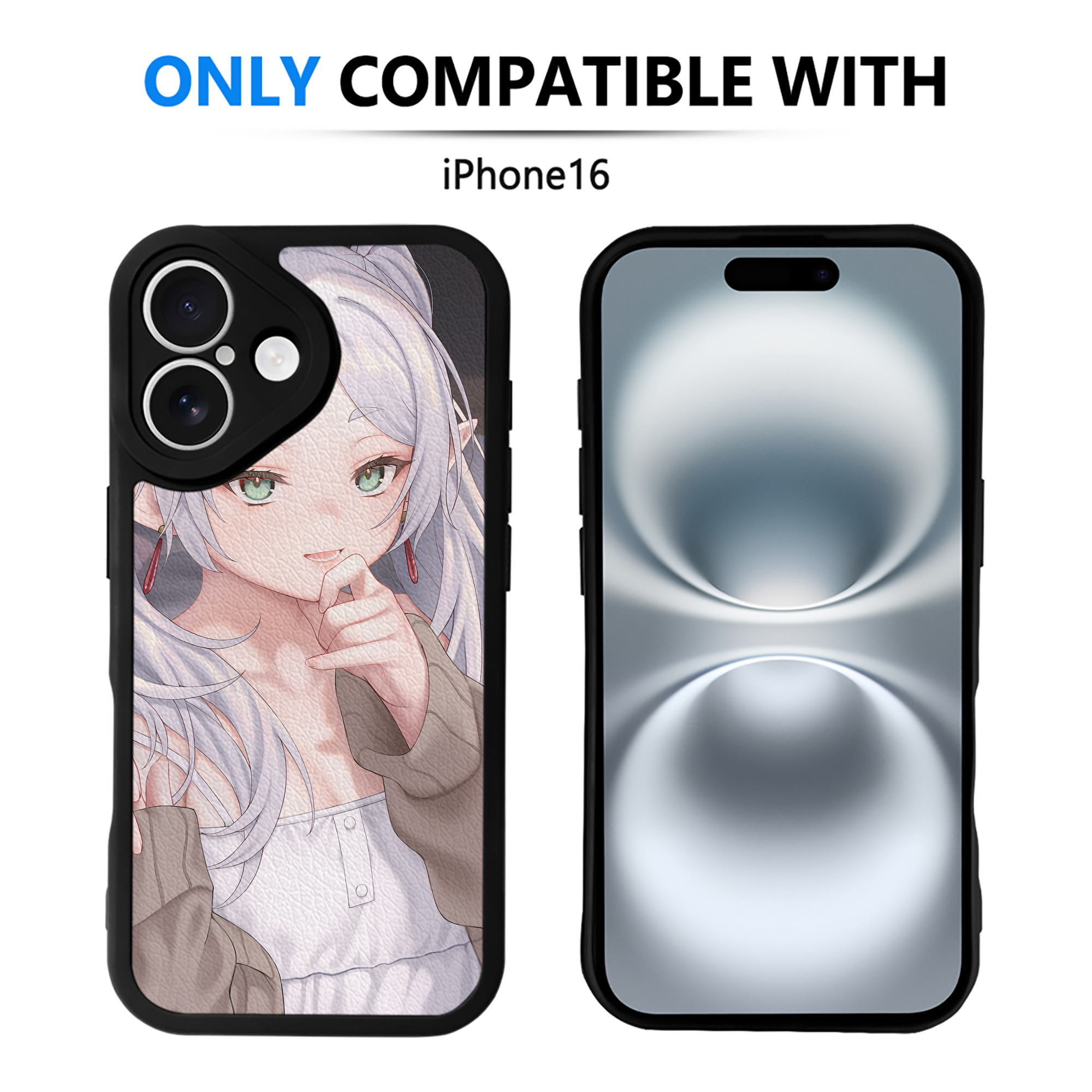 （画像用） 葬送のフリーレン Frieren 【iPhone 16シリーズ対応】シリコンスマホケース（レザー調） 材質：シリコン